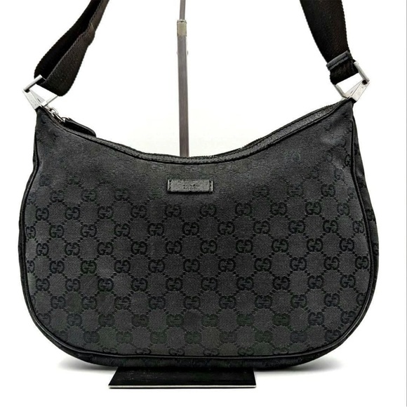 Gucci Dark Gray Monogram Shoulder Bag - Picture 2 of 16